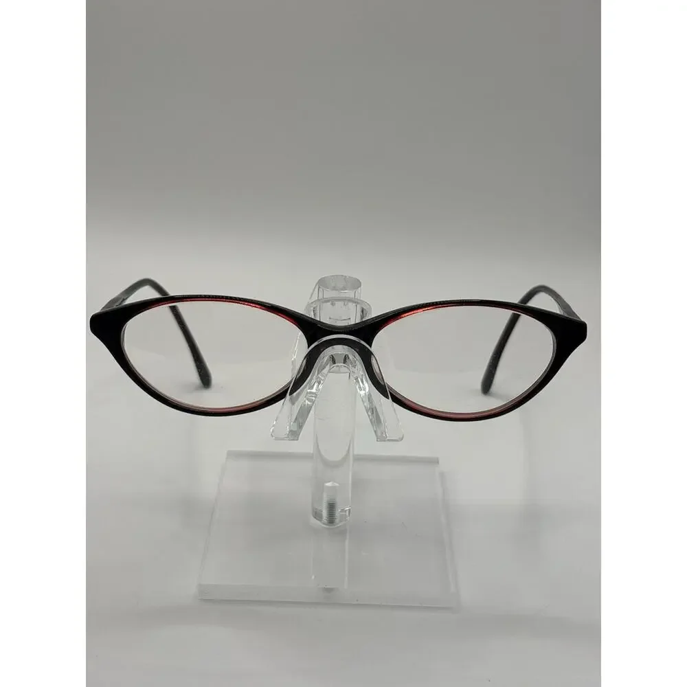 Vintage Marchon Eyeglasses Black Red Cat Eye Frame Italy 140mm Women's